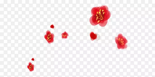 红色桃花瓣飞舞浪漫效果元素