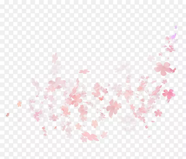 粉色漂浮桃花瓣
