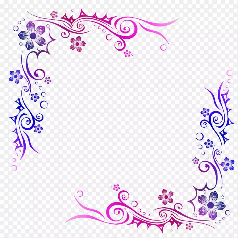 手绘紫色花朵背景图案