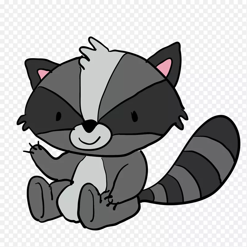 灰色条纹小狸猫简图