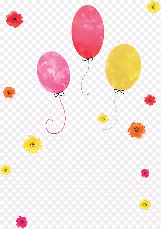 儿童节手绘多彩气球