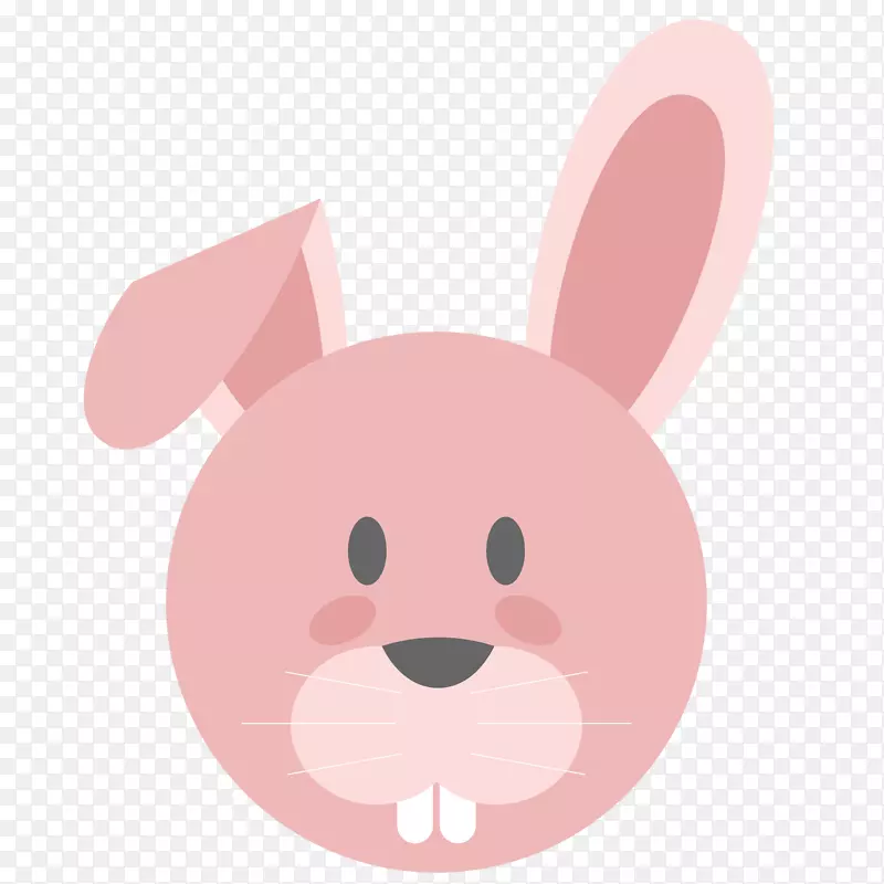 卡通粉红色的小兔子头像设计