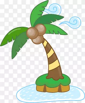 沙滩绿色植物夏日海报椰子树