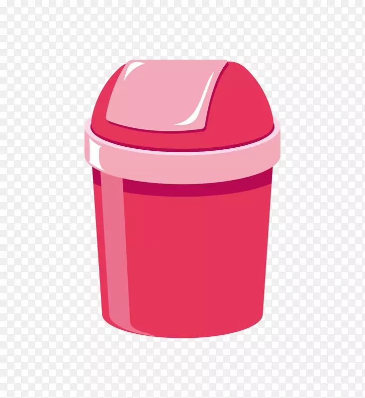 粉红色垃圾桶装饰