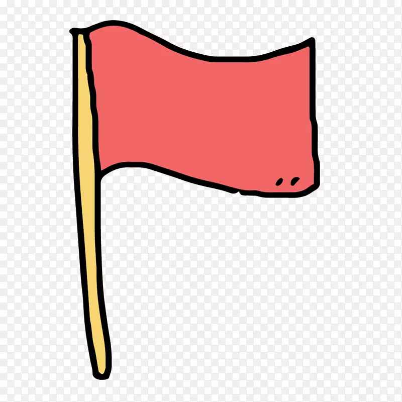 矢量手绘红色旗帜素材