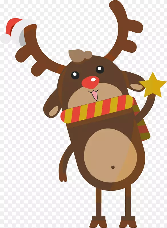 棕色可爱的圣诞节驯鹿
