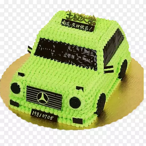绿色奔驰生日汽车蛋糕