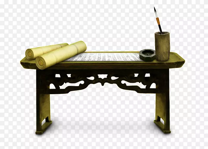 复古书法木桌免抠PNG图片