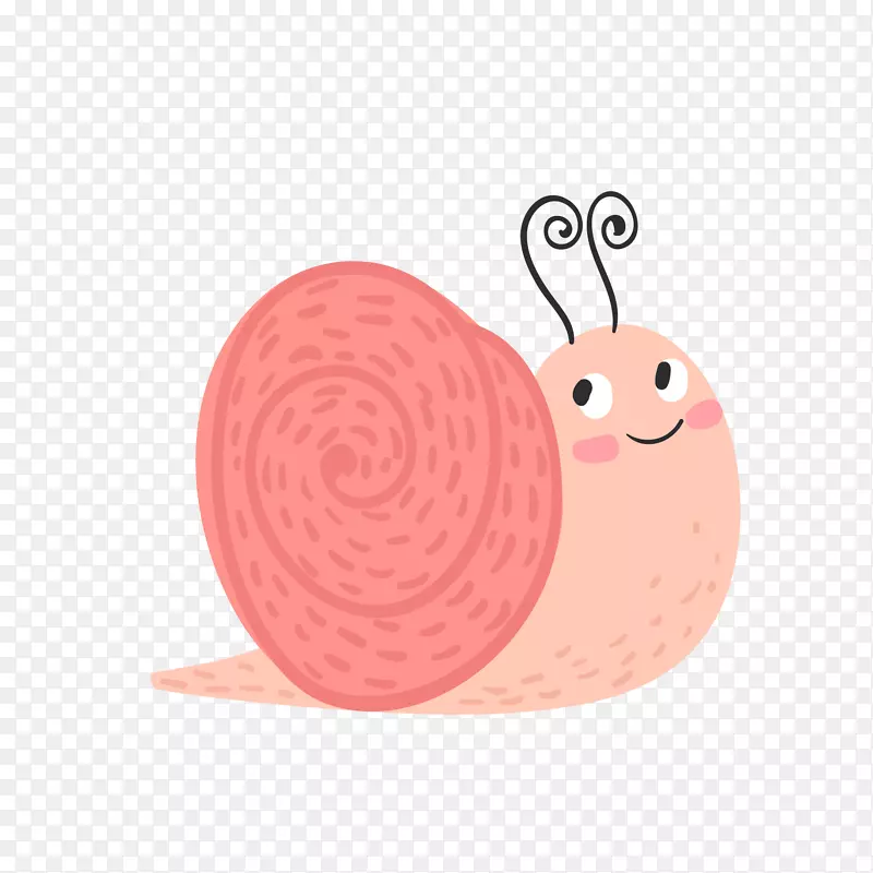 粉色卡通蜗牛矢量图
