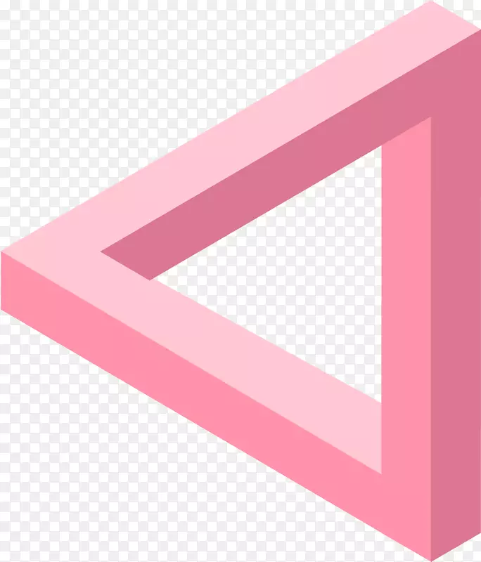 卡通粉色立体三角形