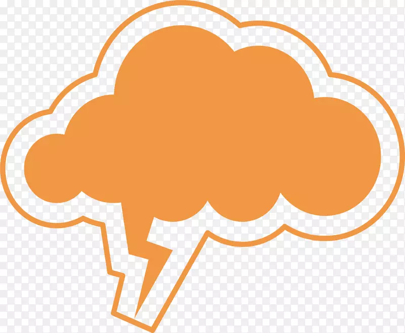 云朵橘色标题框