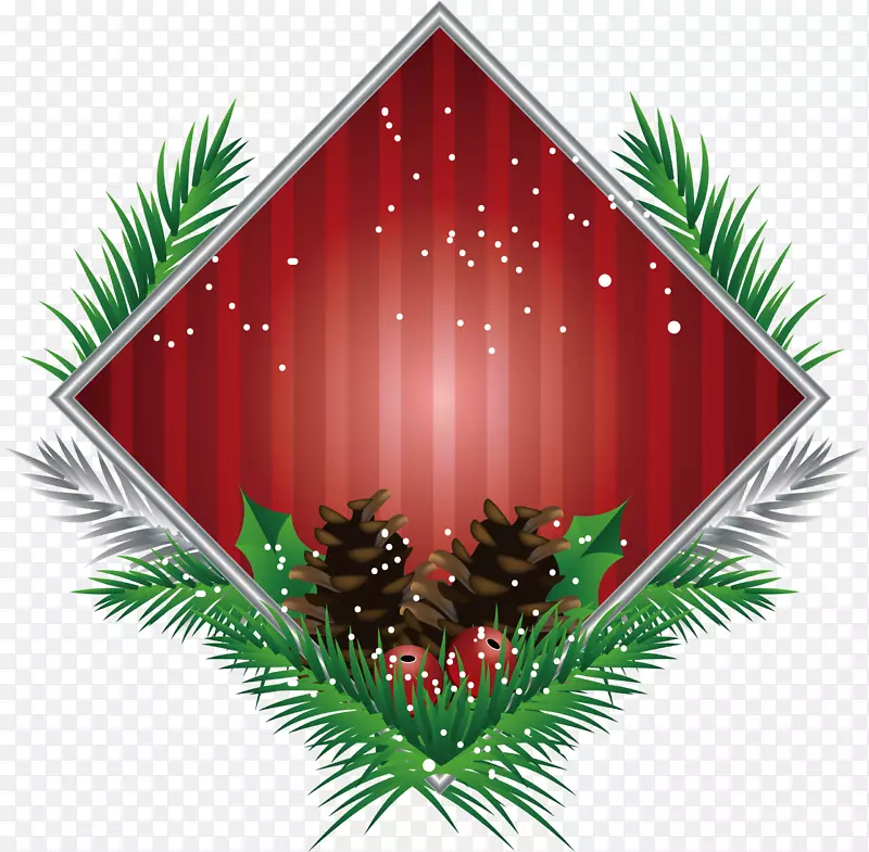 红色菱形圣诞标题框
