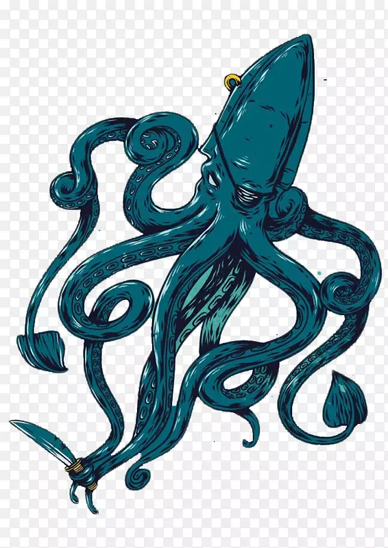 深蓝色的独眼大章鱼