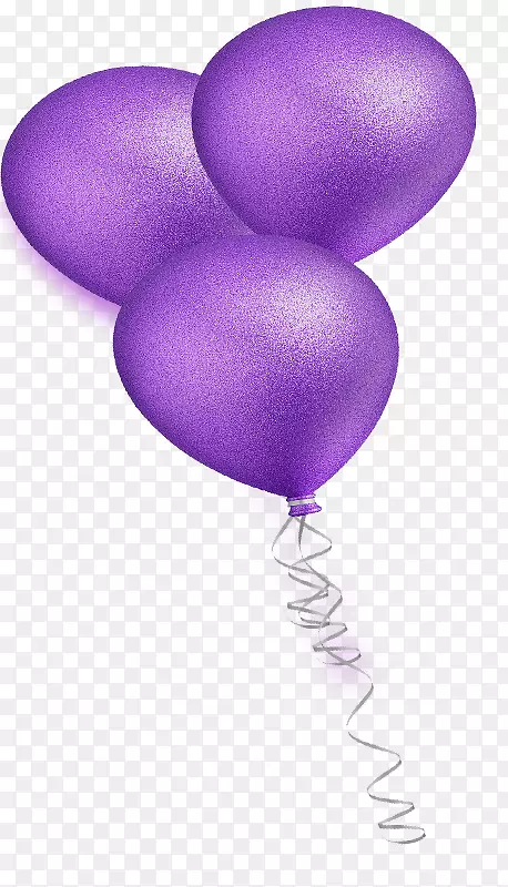 卡通手绘紫色气球