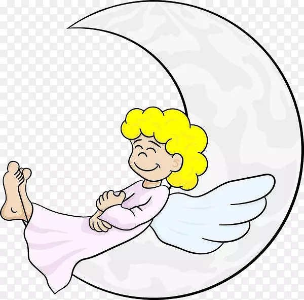 天使宝宝在月亮上睡觉