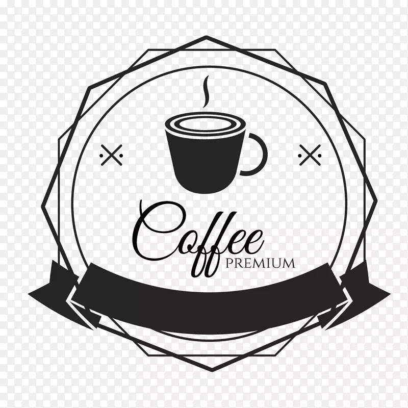 几何杯子咖啡矢量logo