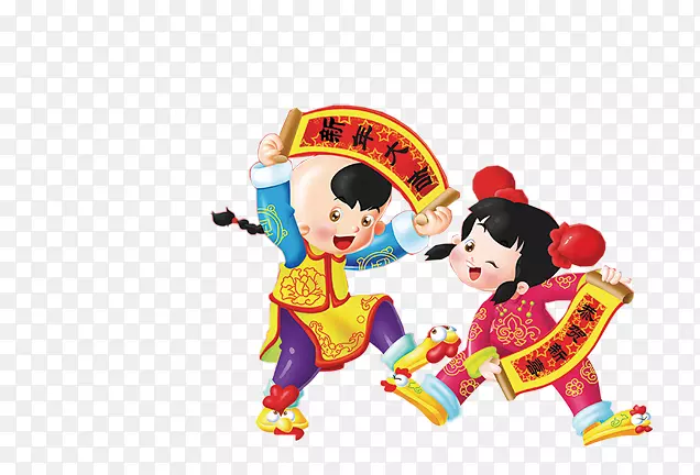 春节海报卡通小孩