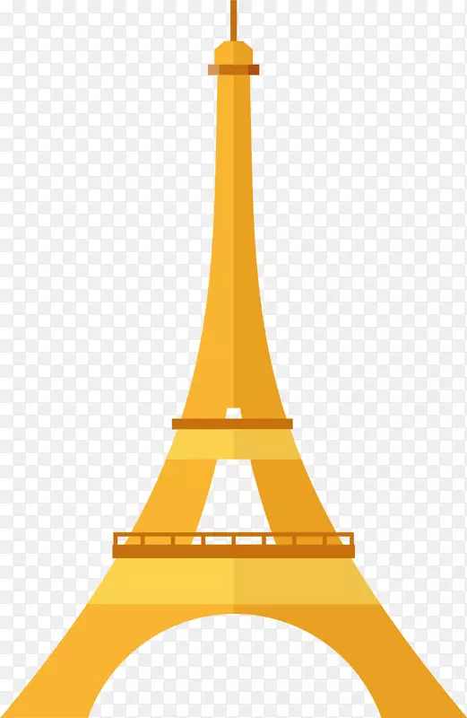 深黄色欧洲巴黎埃菲尔铁塔