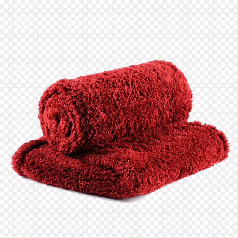 深红色毛巾