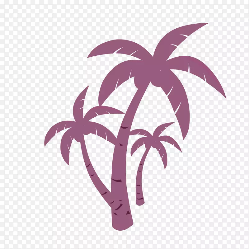 紫色椰树素材