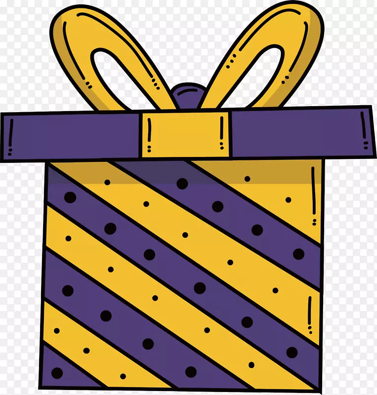 黄紫色条纹礼物盒