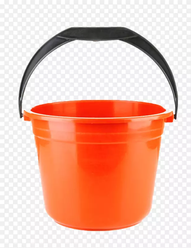橙色崭新的水桶塑胶制品实物