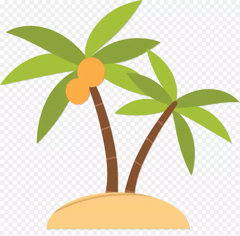 海岛旅游卡通椰子树