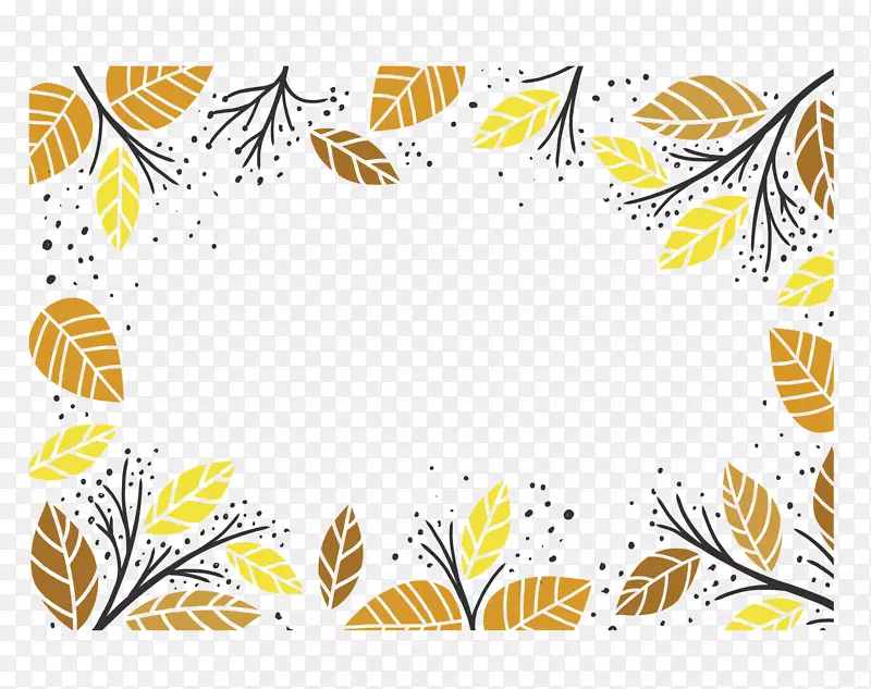 黄色秋天落叶边框