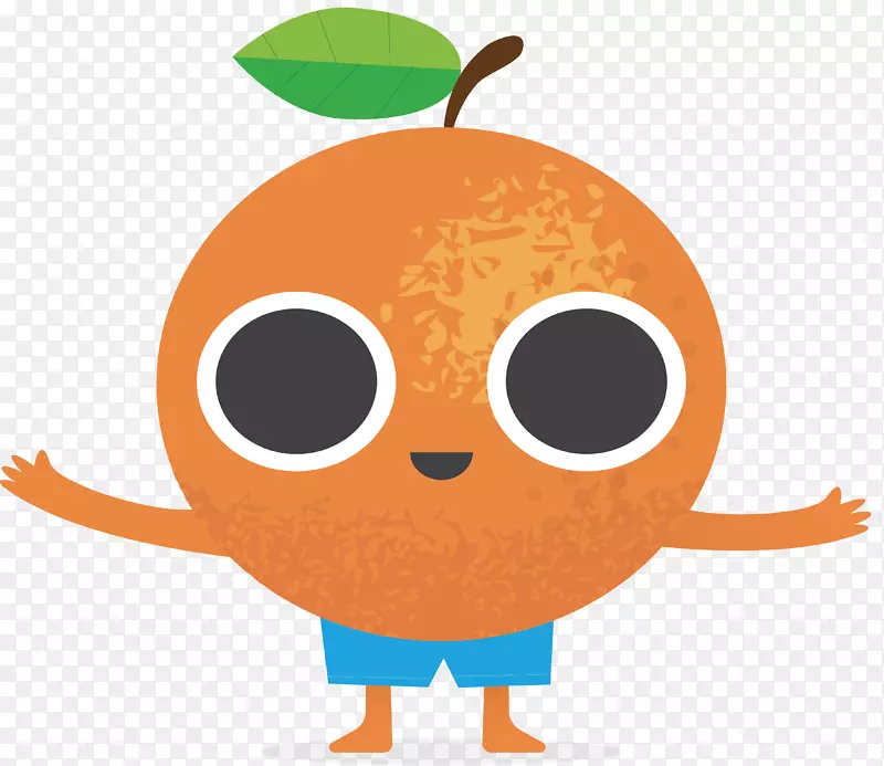 卡通橘子水果表情