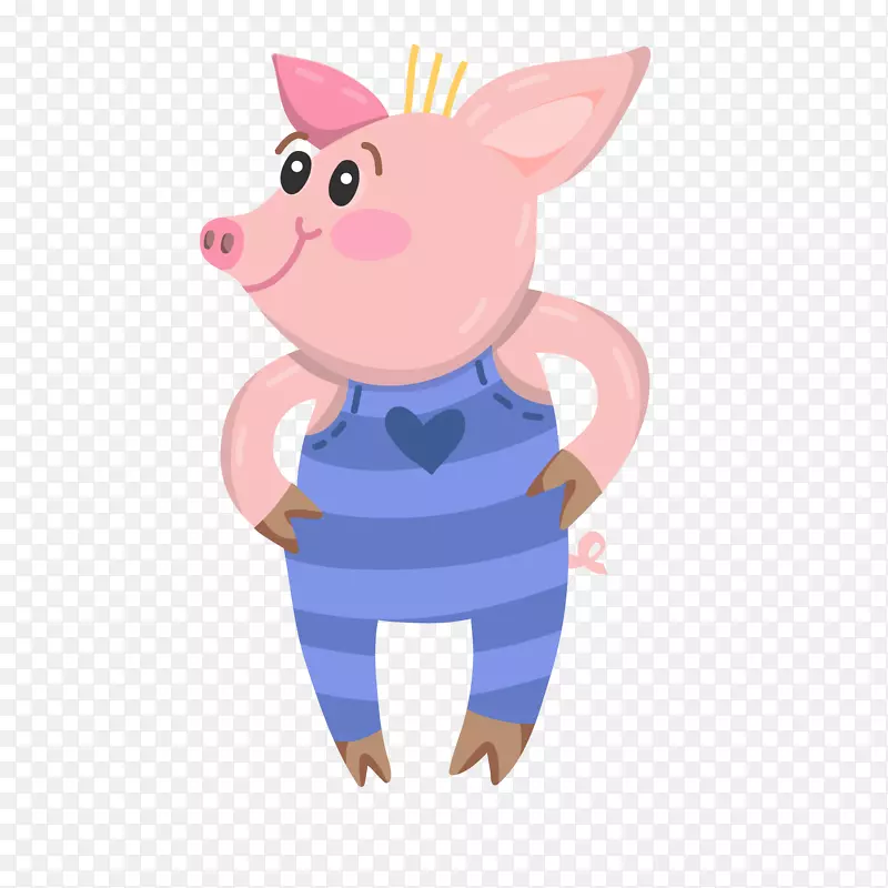 卡通穿衣服的小猪设计
