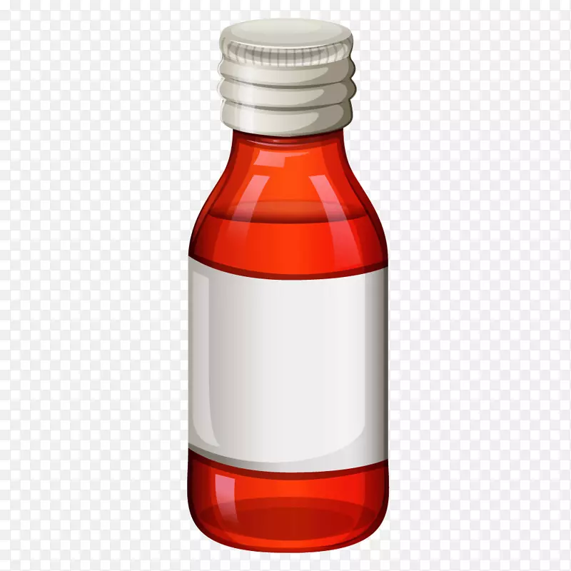 红色药品包装瓶子