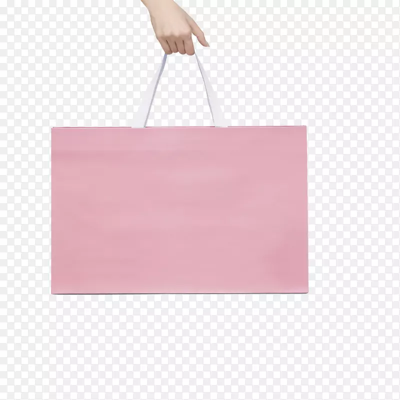 粉色装饰横向手拎袋