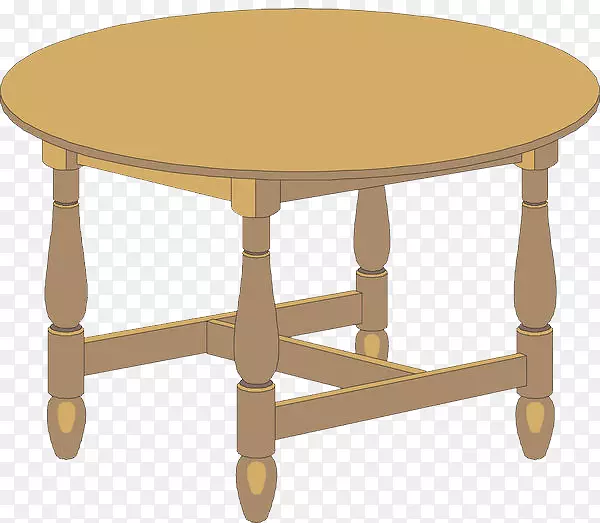卡通手绘木质圆桌