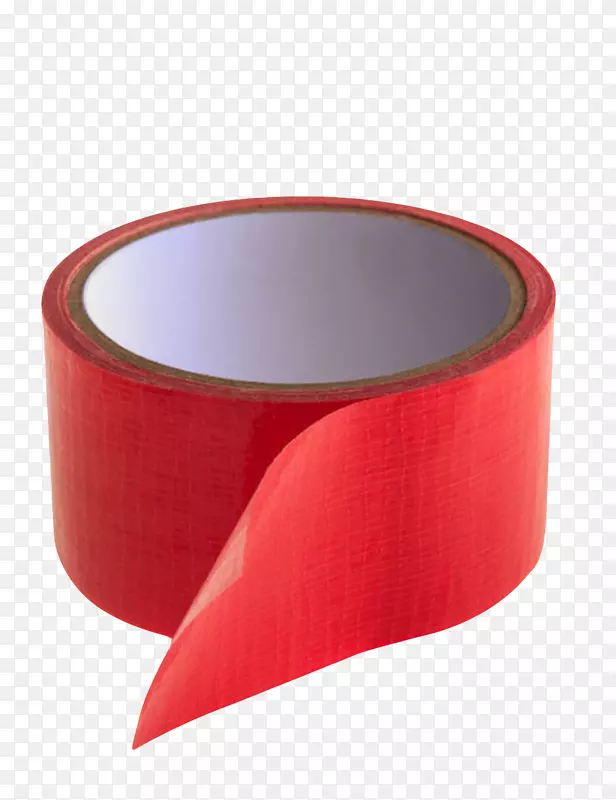 一卷清晰的红色电工胶布实物