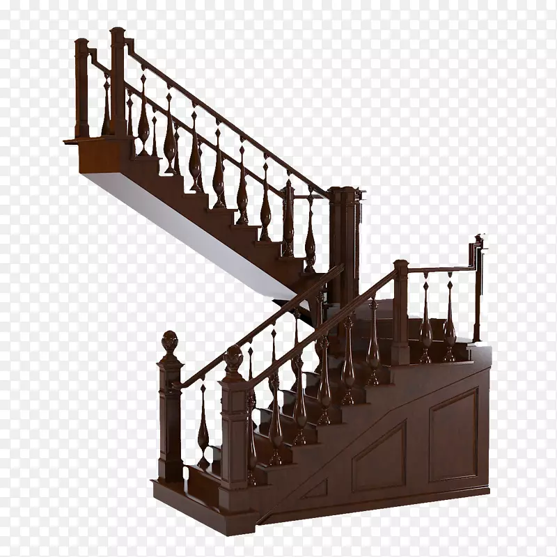 棕色木头栏杆楼梯