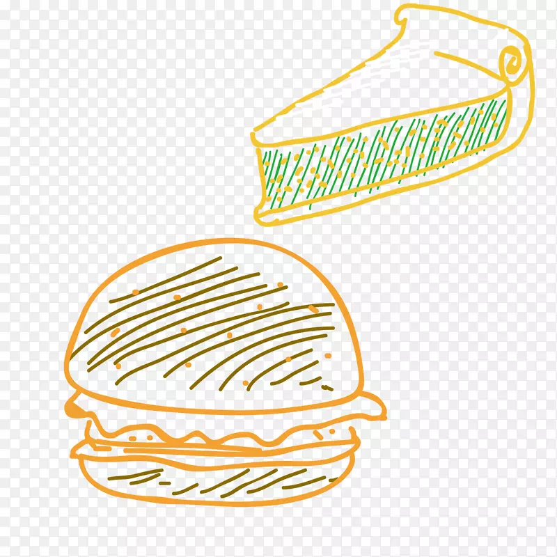 素描汉堡三明治
