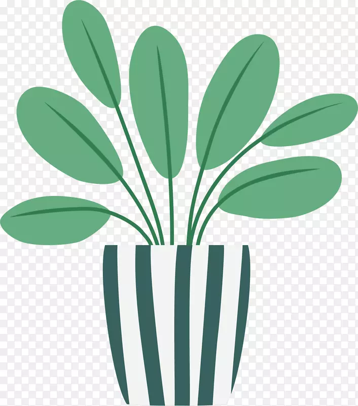 卡通扁平绿植花卉免抠png装饰