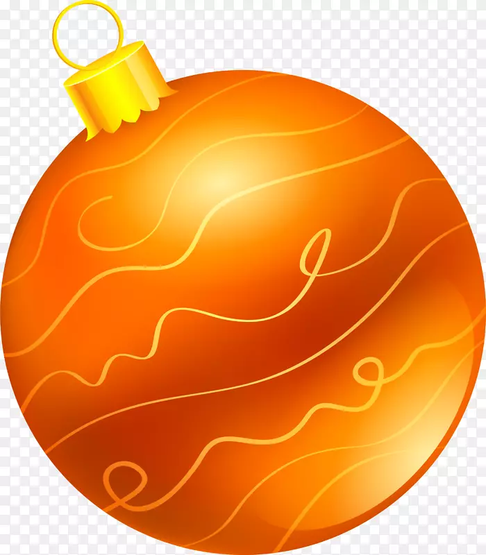 橙色线条圣诞球