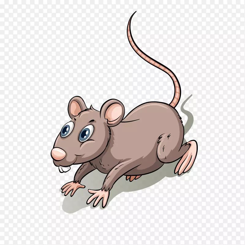 棕色现代手绘小老鼠