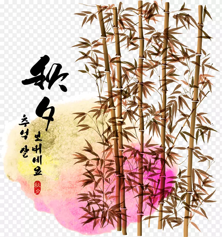 矢量韩国概念竹子背景