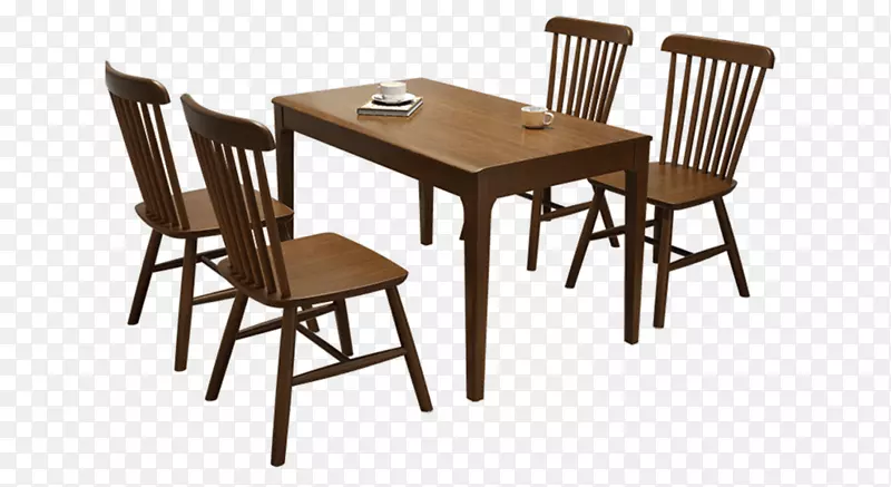 四人座木质餐桌
