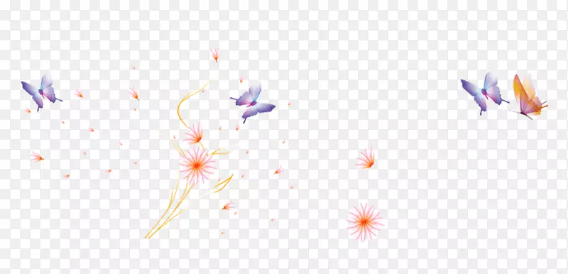 粉色花朵蝴蝶飞舞漂浮素材