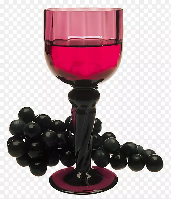 紫色葡萄和酒杯