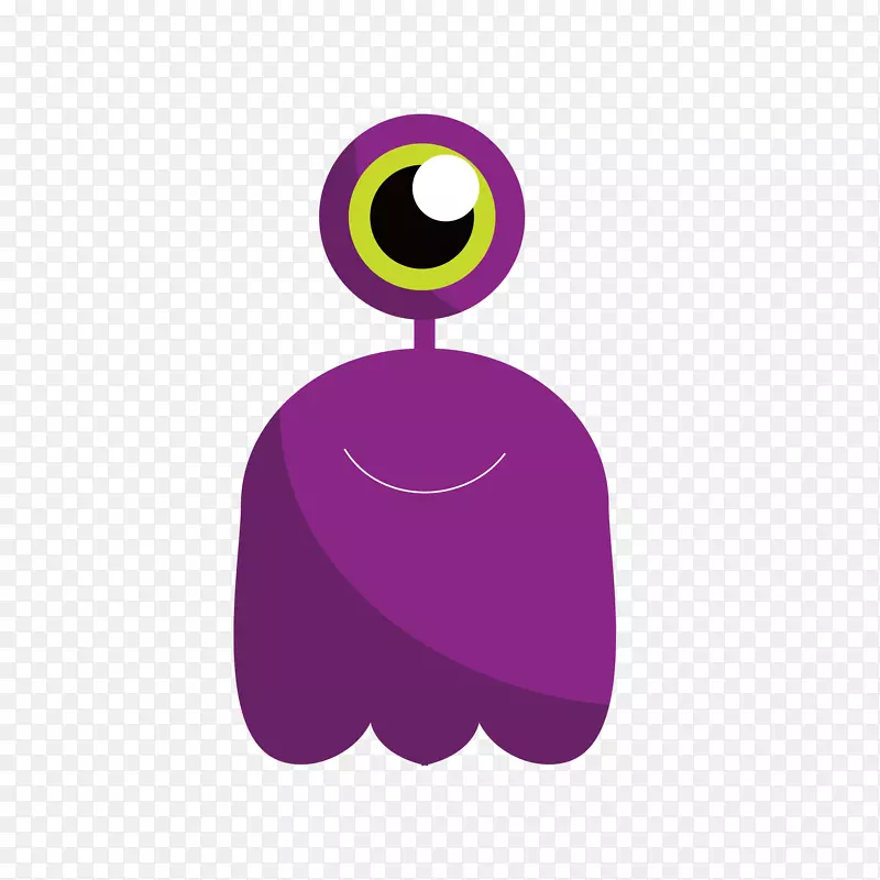紫色大眼睛可爱设计怪物