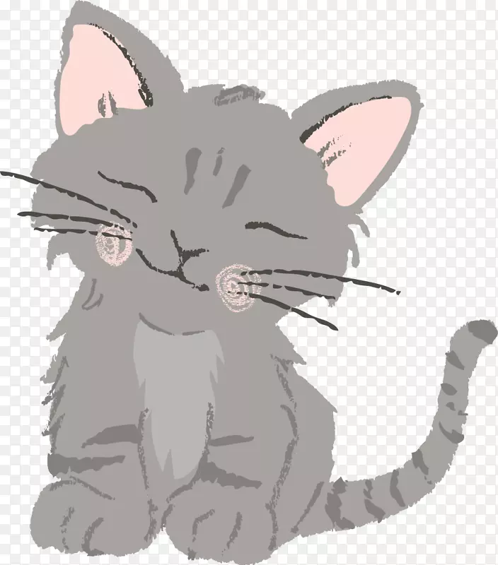 可爱的微笑灰色小猫咪
