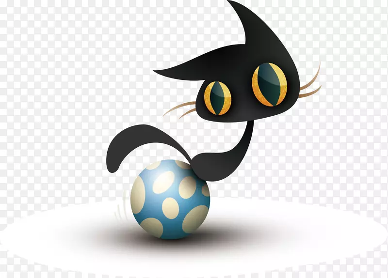 猫咪 大眼猫咪 黑色猫咪 圆球