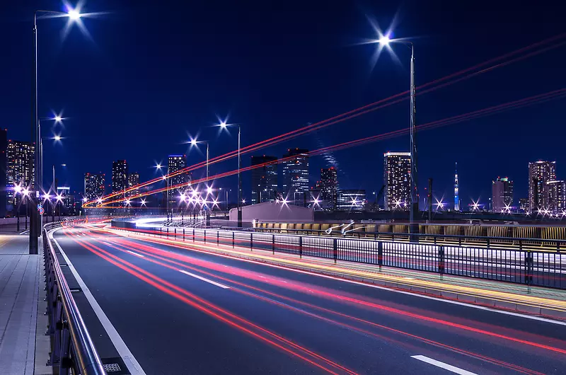 欧洲城市道路夜景