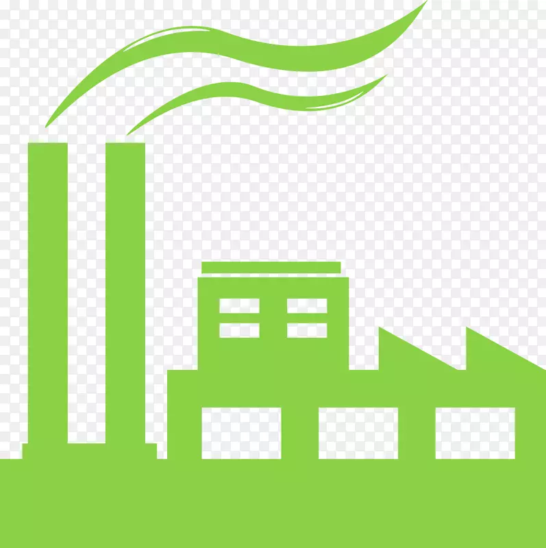 绿色环保工厂矢量素材图