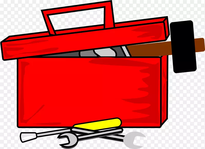 红色卡通工具箱