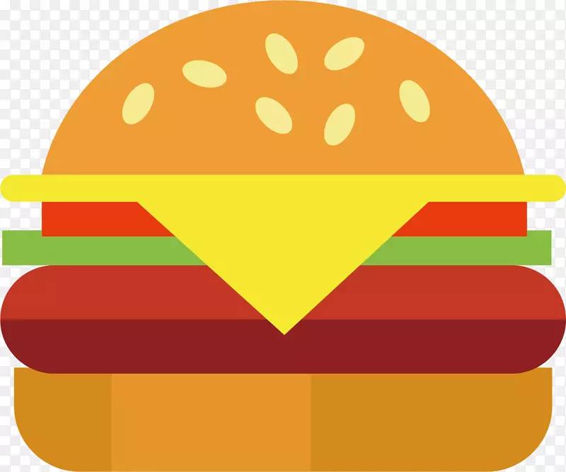 矢量图扁平食物汉堡
